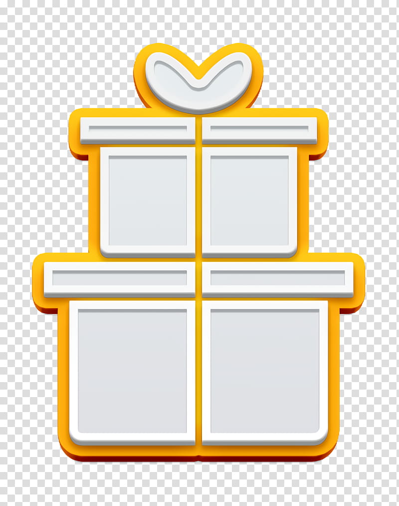 christmas icon gift icon giftbox icon, Present Icon, Text, Yellow, Line, Rectangle, Symbol, Square transparent background PNG clipart