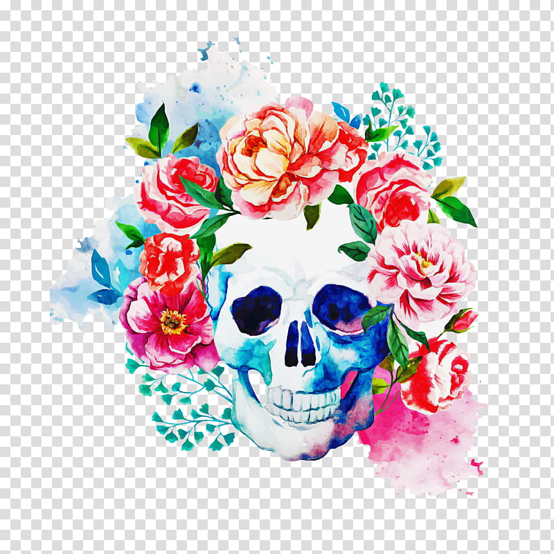 skull bone flower bouquet plant, Wildflower transparent background PNG clipart