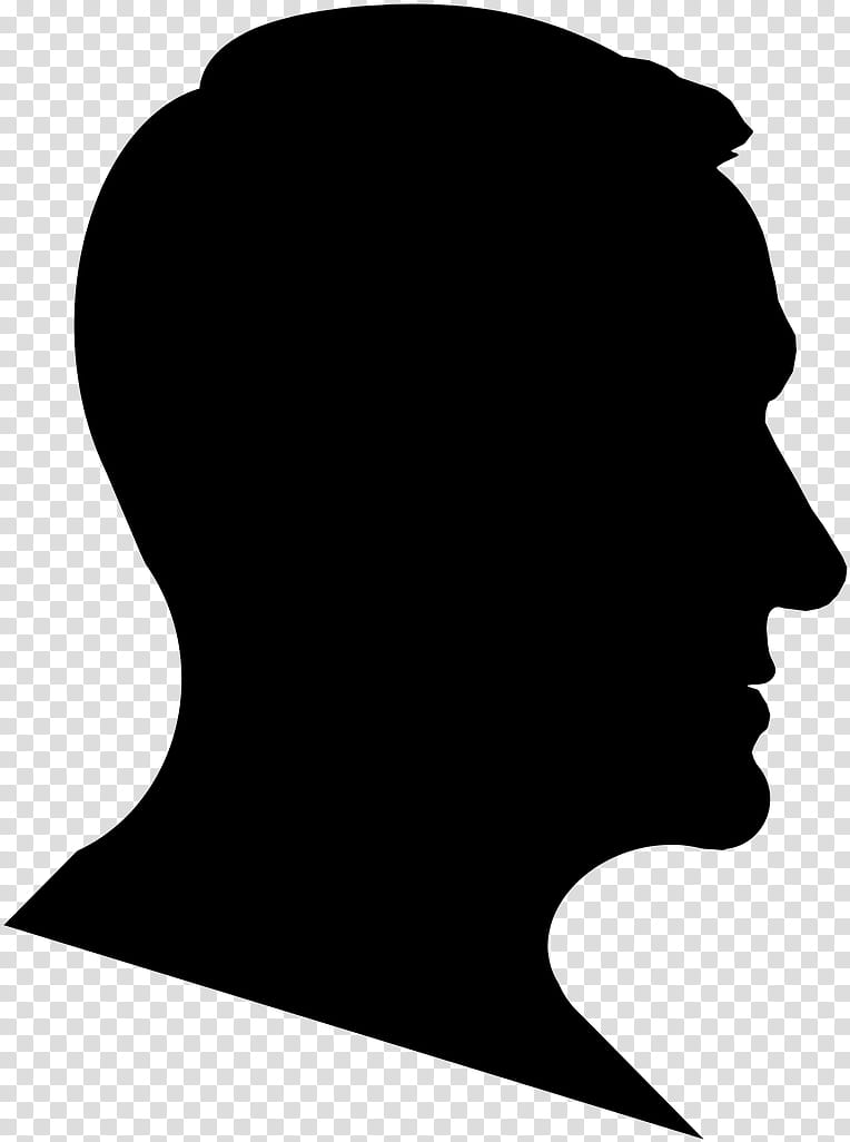 Face head silhouette chin nose, Cheek, Neck, Blackandwhite transparent ...