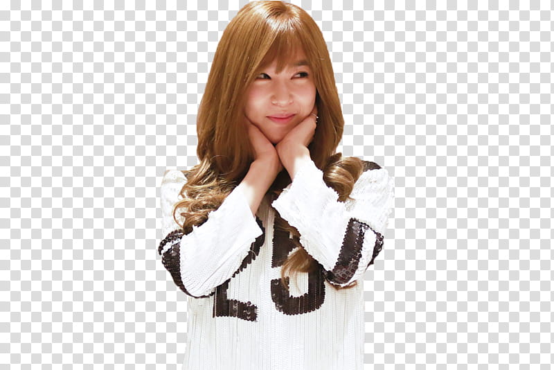 Tiffany Hwang Catbeis, smiling woman in white knit sweater transparent background PNG clipart