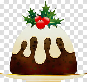 Dolci Natalizi On Line.Christmas Watercolor Paint Wet Ink Christmas Pudding Christmas Figgy Pudding Dessert Dolci Natalizi Transparent Background Png Clipart Hiclipart
