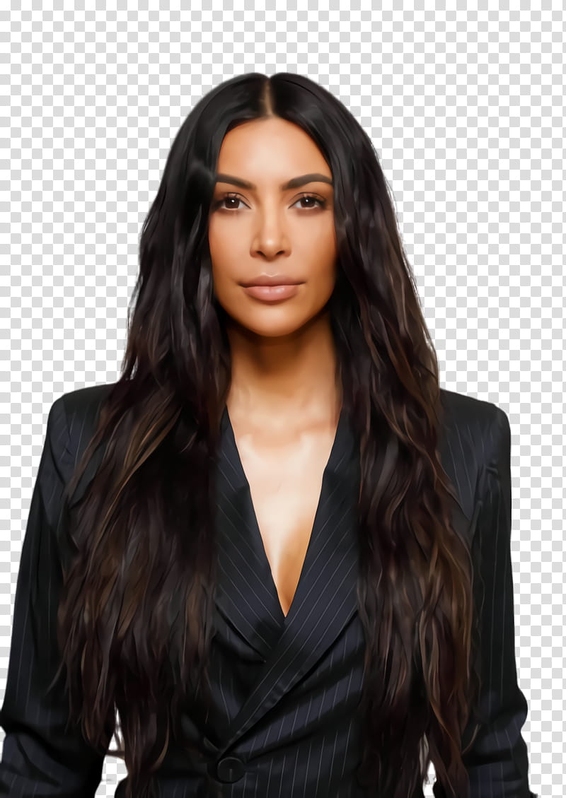 Hair, Kim Kardashian, Keeping Up With The Kardashians, Celebrity, Black Hair, Popsugar, Kanye West, Kylie Jenner transparent background PNG clipart