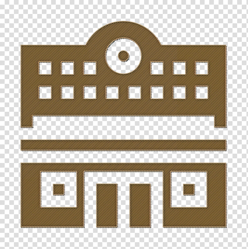 Cinema icon Urban Building icon, Line, Logo, Beige transparent background PNG clipart