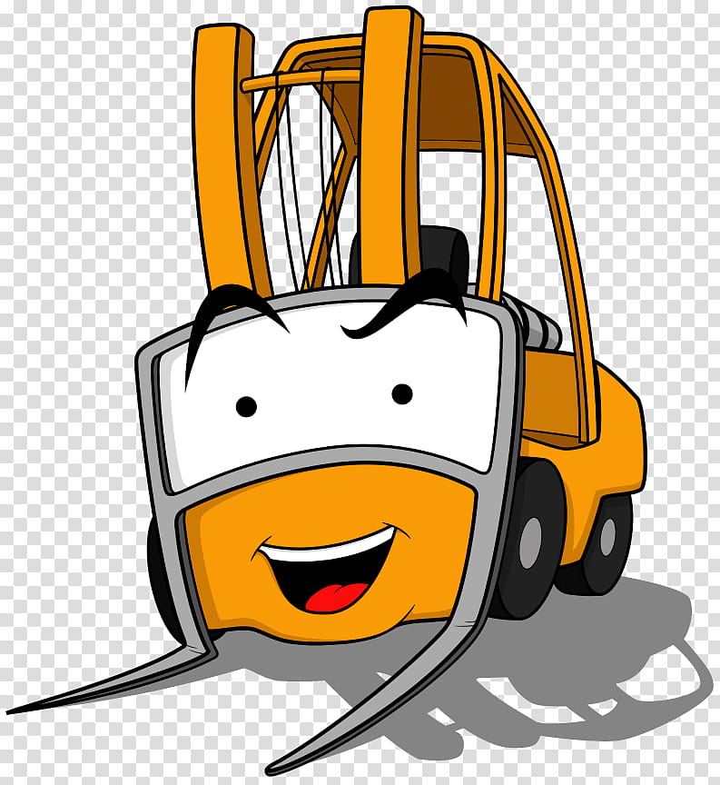Factory, Forklift, Logistics, Cargo, Business, Cartoon, Yellow, Smile transparent background PNG clipart