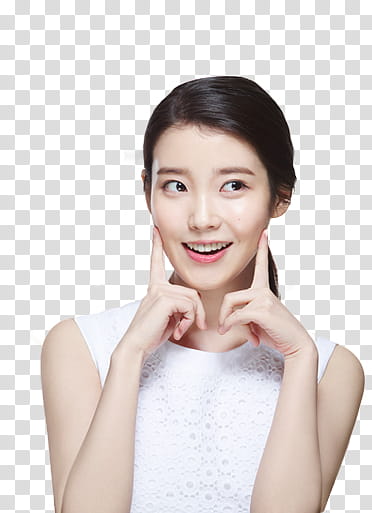 IU, women's white top transparent background PNG clipart