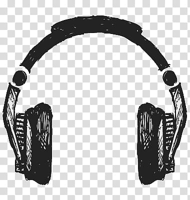 Auriculares Vintage, black headphones illustration transparent background PNG clipart