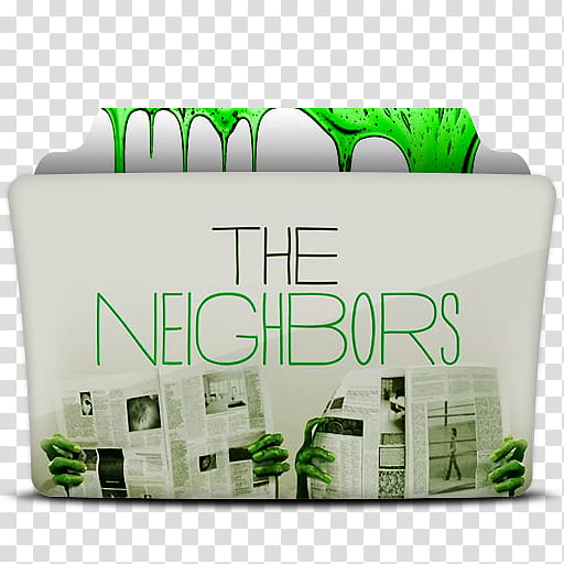TV Series Folder Icons II, the_neighbors, The Neighbors text overlay transparent background PNG clipart