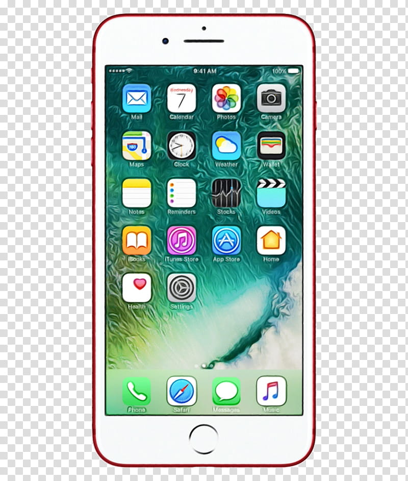 Apple, Watercolor, Paint, Wet Ink, Apple Iphone 7 Plus, Smartphone, Unlocked, 32 Gb transparent background PNG clipart