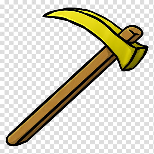 MineCraft Icon  , Gold Hoe, brown axe illustration transparent background PNG clipart