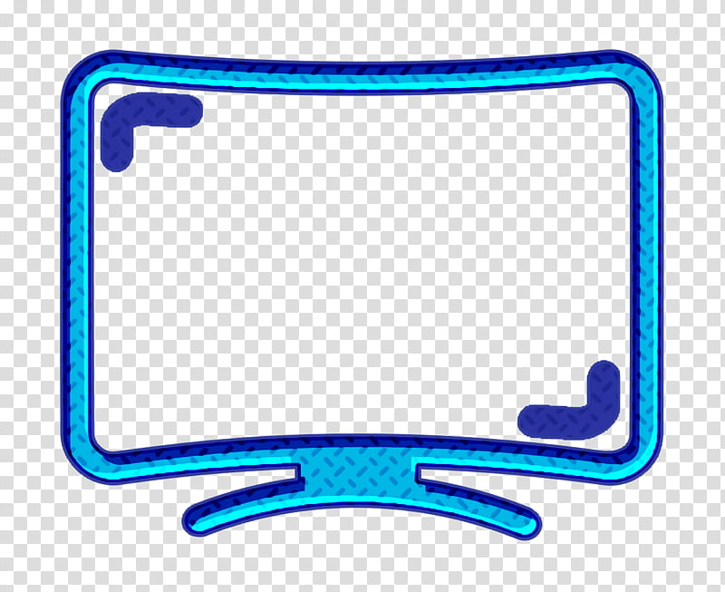 curved icon screen icon sleek icon, Television Icon, Line, Electric Blue transparent background PNG clipart