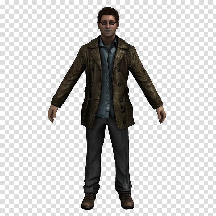 Silent Hill Shattered Memories, Harry Mason, D illustration of man wearing brown jacket transparent background PNG clipart