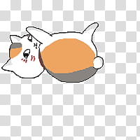 Nyanko sensei Shimeji, white and brown cat illustration transparent background PNG clipart