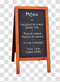 Paris, red menu sandwich board transparent background PNG clipart