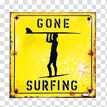 Summer Beach s, gone surfing signage transparent background PNG clipart