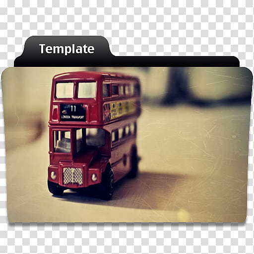 red double decker bus scale model transparent background PNG clipart