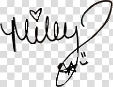 Firmas de famosos Famous signatures in, Miley text transparent background PNG clipart
