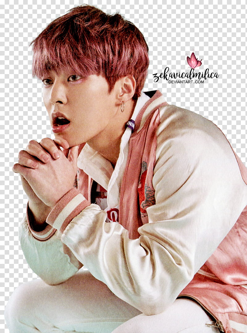 EXO Xiumin Lucky One, man wearing white and pink jacket while sitting transparent background PNG clipart