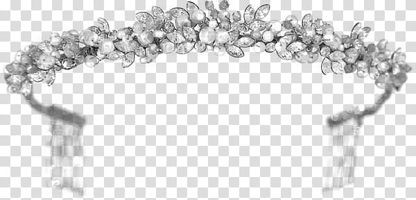 silver-colored floral tiara transparent background PNG clipart