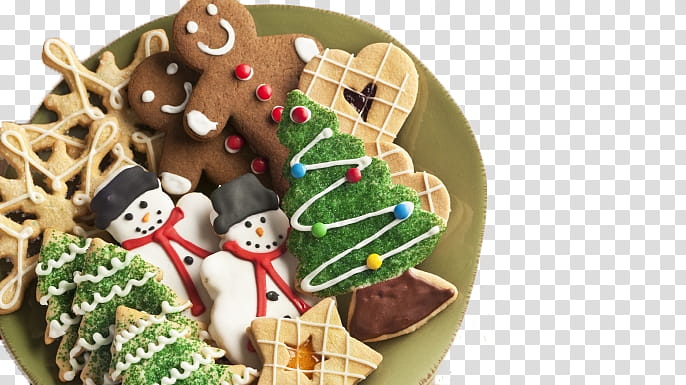 Christmas , assorted Christmas-themed cookies transparent background PNG clipart