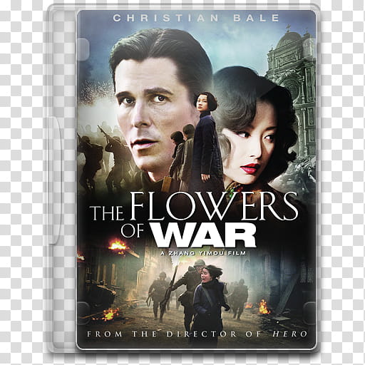 Movie Icon , The Flowers of War, Christian Bale The Flowers of War DVD case transparent background PNG clipart