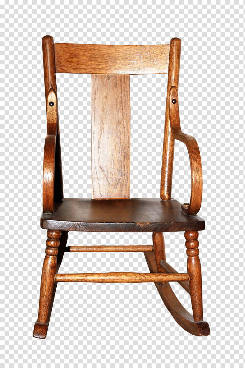 Cutout Rocking Chair, brown and black wooden rocking chair transparent background PNG clipart