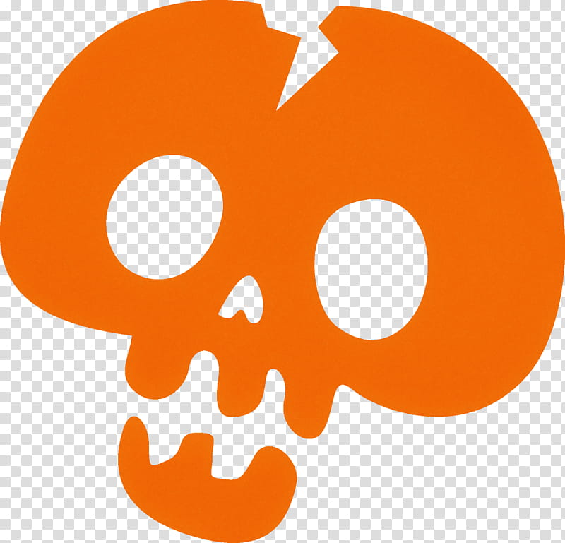 skull halloween, Halloween , Orange, Symbol, Bone, Logo transparent background PNG clipart