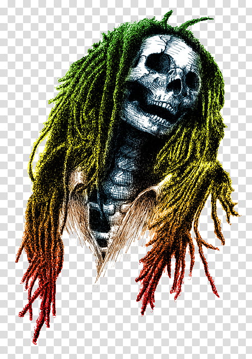 Colored Sketches , Bob Marley skeleton transparent background PNG clipart