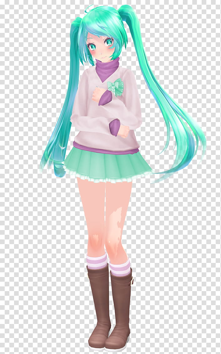 shy girl, standing Hatsune Miku transparent background PNG clipart