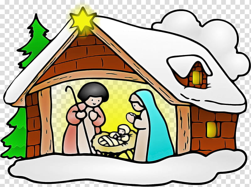 Christmas decoration, Nativity Scene, Cartoon, Hut, Christmas Eve, Interior Design transparent background PNG clipart