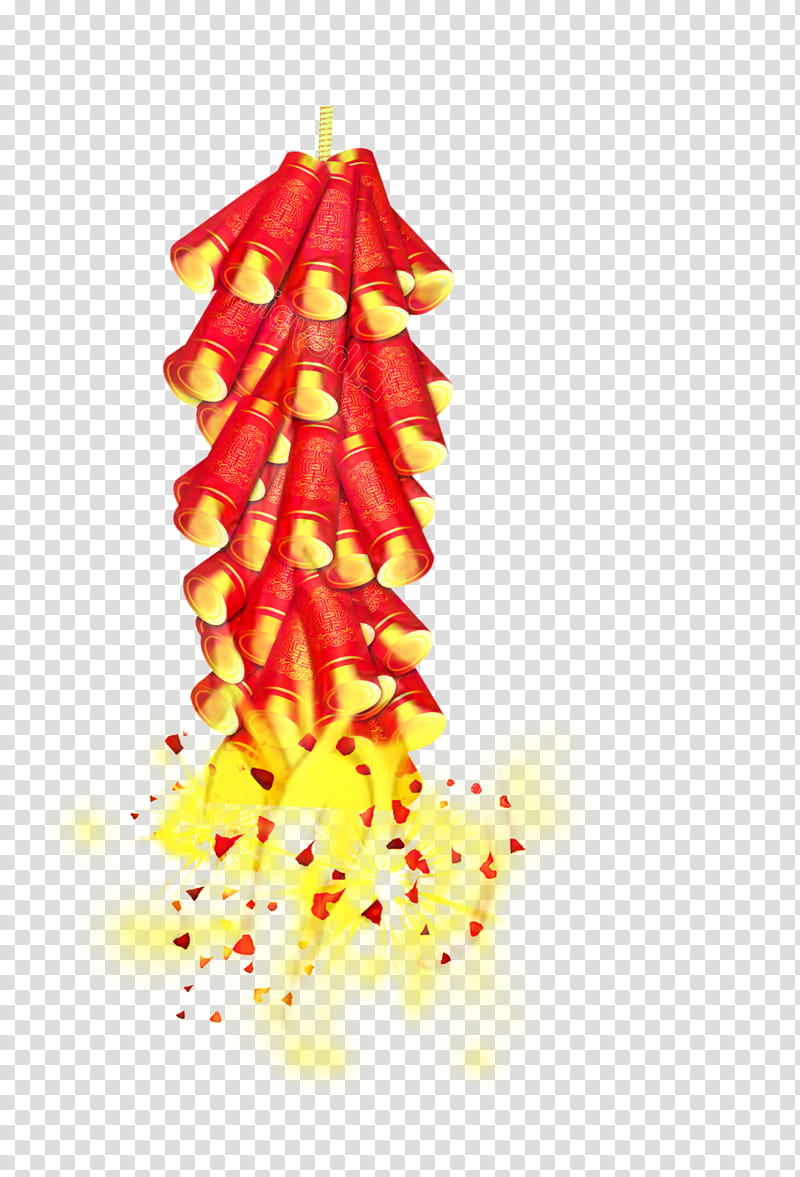 Chinese New Year Firecracker, Fireworks, Festival, Poster, Silhouette, Plant transparent background PNG clipart