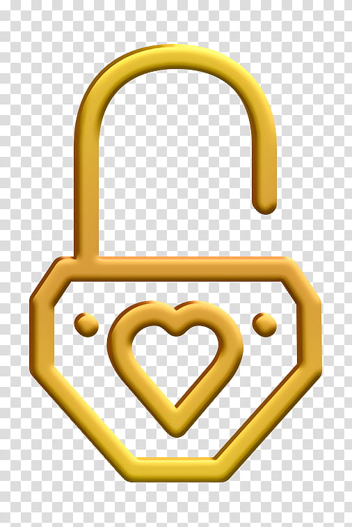 lock icon love icon padlock icon, Save Icon, Security Icon, Yellow, Symbol, Brass, Metal transparent background PNG clipart