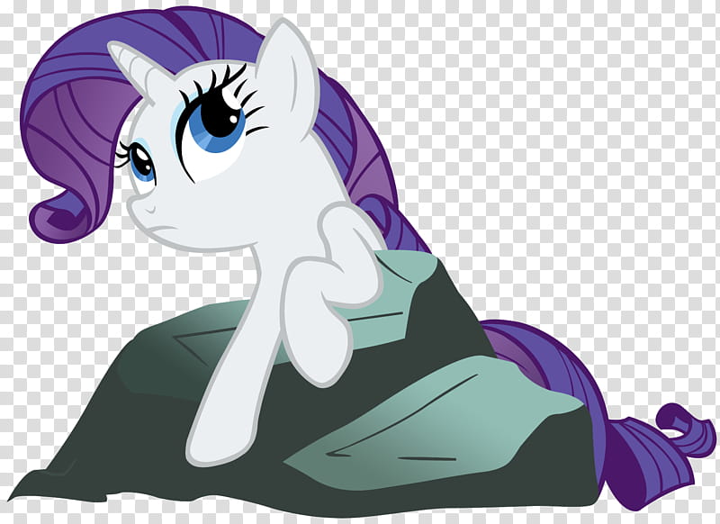 Thoughtful Rarity on a rock, My Little Pony transparent background PNG clipart