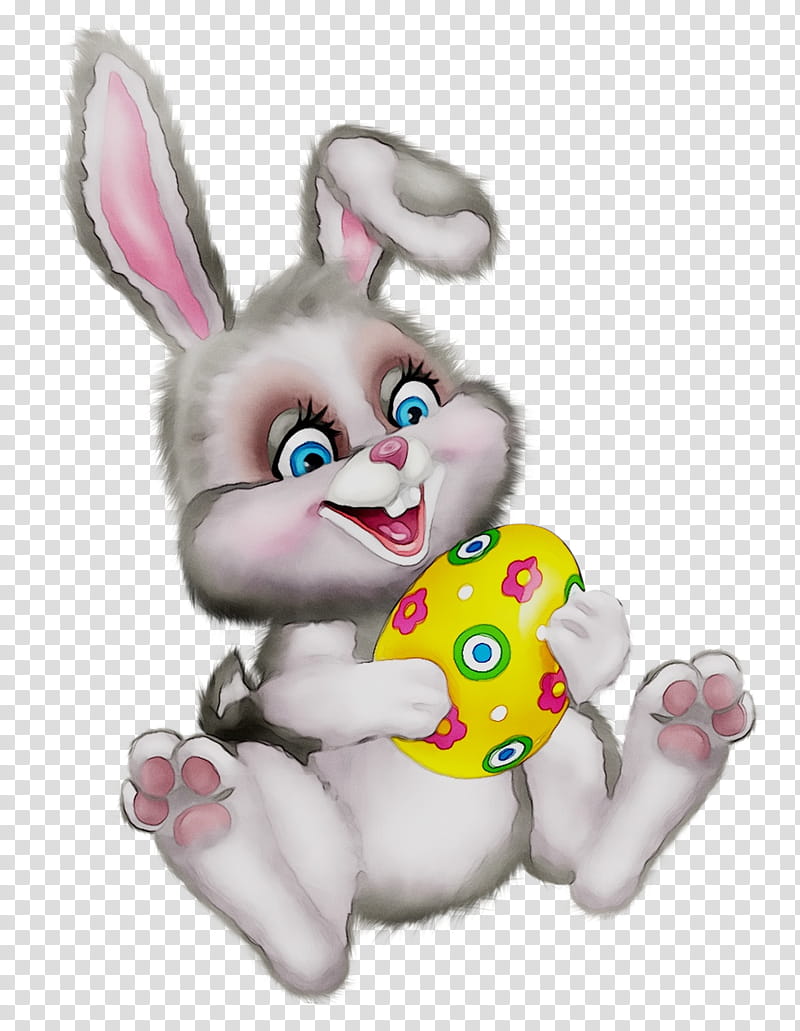 Easter Bunny, Easter
, Cartoon, Animal Figure, Rabbit, Stuffed Toy, Rabbits And Hares transparent background PNG clipart