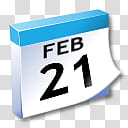 WinXP ICal, white, black, and blue Feb  calendar illustration transparent background PNG clipart