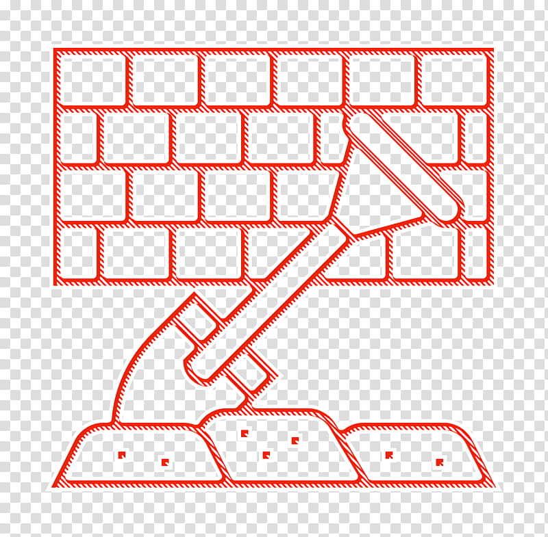 Shovel icon Architecture icon Brick icon, Red, Line, Text, Diagram, Square, Rectangle transparent background PNG clipart