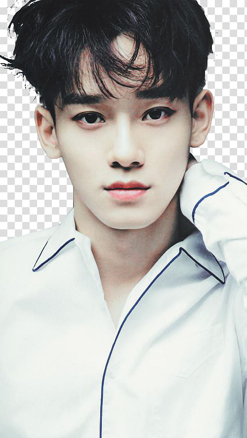 EXO, man wearing white zip-up collared shirt transparent background PNG clipart
