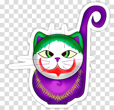 Suicide Squad Stickers, joker cat illustration transparent background PNG clipart