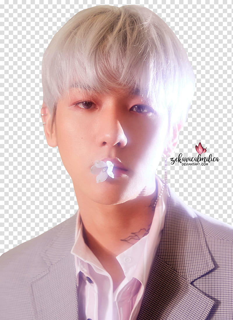 EXO CBX Baekhyun Blooming Days, man in suit jacket transparent background PNG clipart