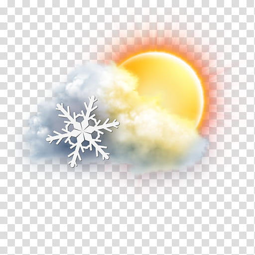 The REALLY BIG Weather Icon Collection, mostly-cloudy-snow-single-flake transparent background PNG clipart