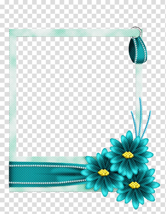 frame, Turquoise, Teal, Aqua, Flower, Plant, Wildflower, Frame transparent background PNG clipart