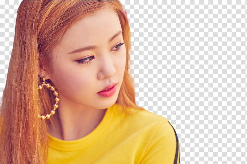RENDER  G I DLE, woman wearing yellow shirt transparent background PNG clipart