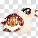 Lil cHick a Dees Icons,  cHick-a-Dee White-Sienna (henna), white bird transparent background PNG clipart