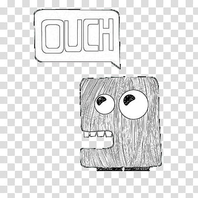 Funny Monsters, box character illustration with ouch text transparent background PNG clipart