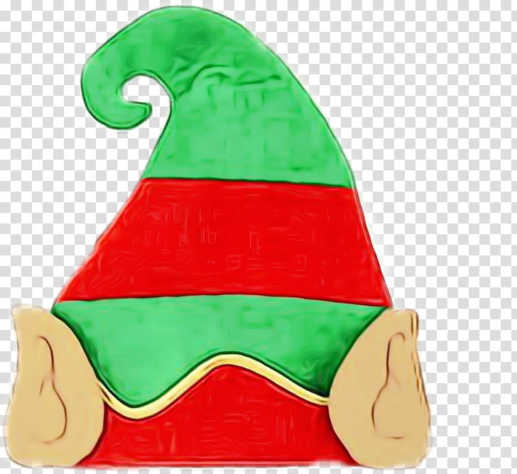 red and white santa hat, Santa claus, Watercolor, Paint, Wet Ink, Green, Christmas , Costume Hat, Flag, Costume Accessory, Party Hat transparent background PNG clipart