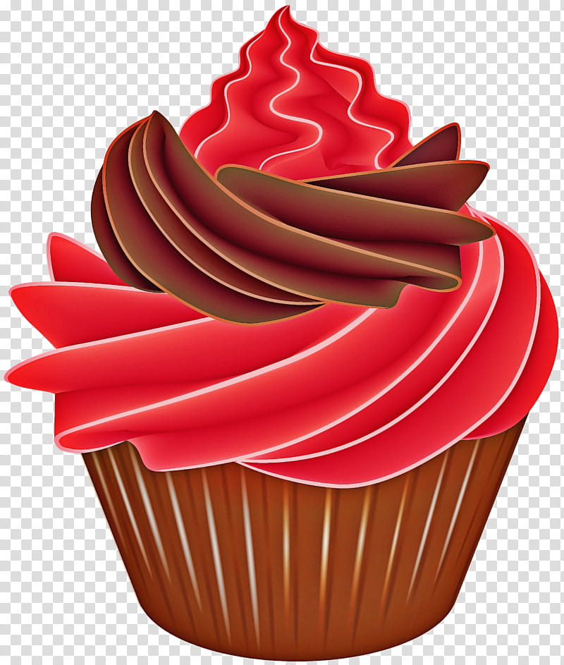 cupcake baking cup icing red food, Dessert, Buttercream, Cake Decorating Supply transparent background PNG clipart