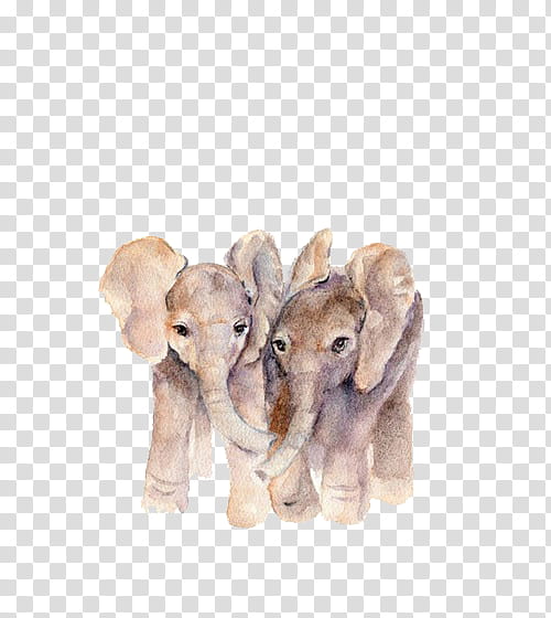 Art , two brown elephant artworks transparent background PNG clipart