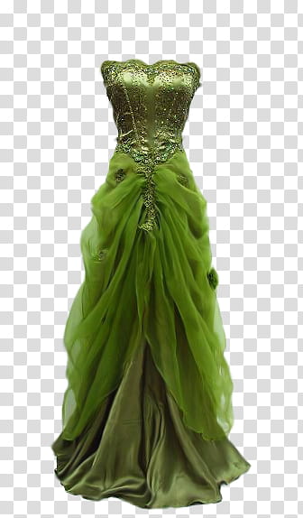 Gown , women's green strapless dress art transparent background PNG clipart