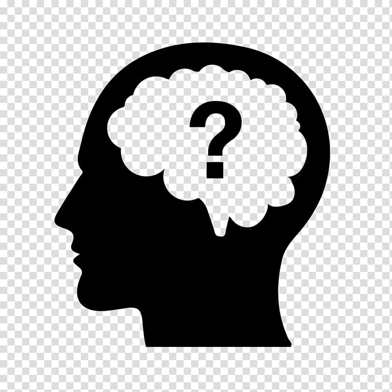Question mark, Human Brain, Brain Training, Thought, Human Head, Outline Of The Human Brain, Silhouette transparent background PNG clipart