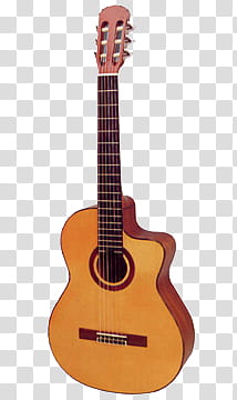 Guitar s, beige and brown cutaway classical guitar transparent background PNG clipart