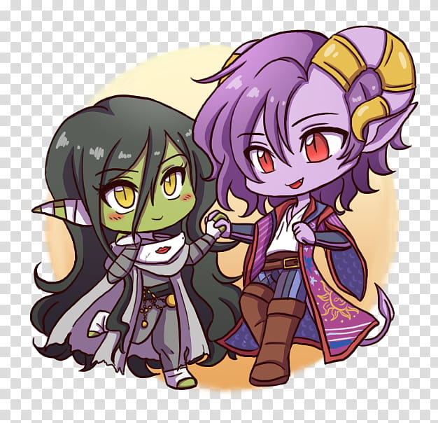 CR: Chibi Nott and Molly transparent background PNG clipart